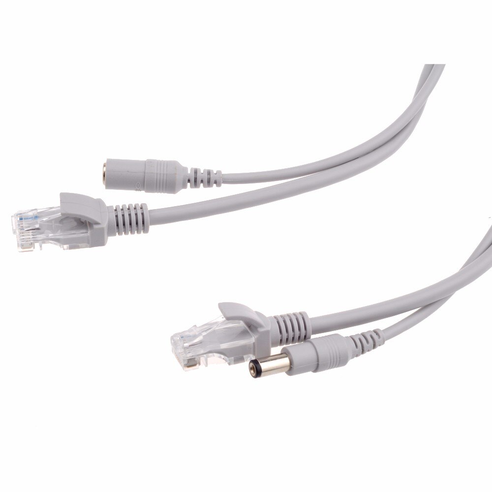 Cctv RJ45 Ethernet Kabel 2.1Mm/5.5Mm Jack RJ45 + Dc Power Connector Cat5 Netwerk Lan Cord Voor ip Camera 'S Nvr Systeem Kabel