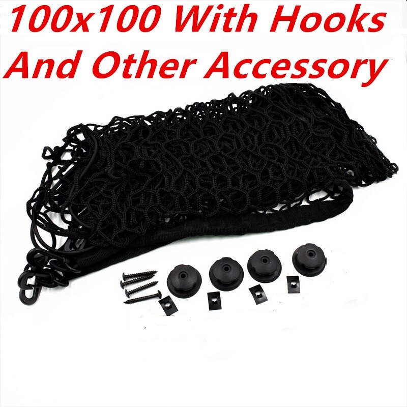 Bil bagagerumsnet 100 x 100 cm elastisk stærk nylon bagageopbevaring organisator net net universal til bil varevogn pickup suv mpv