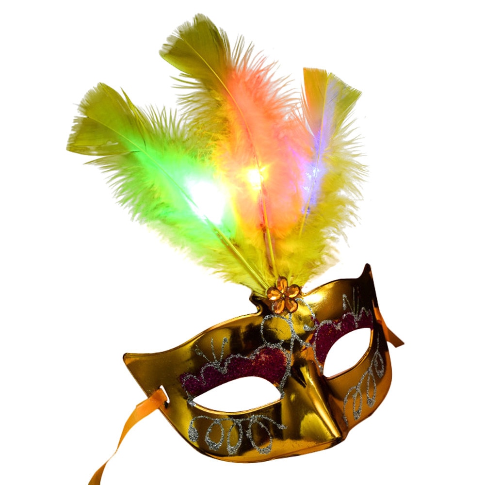 Vrouwen Venetiaanse LED Masker Maskerade Fancy Dress Party Prinses Veer Maskers 1A6