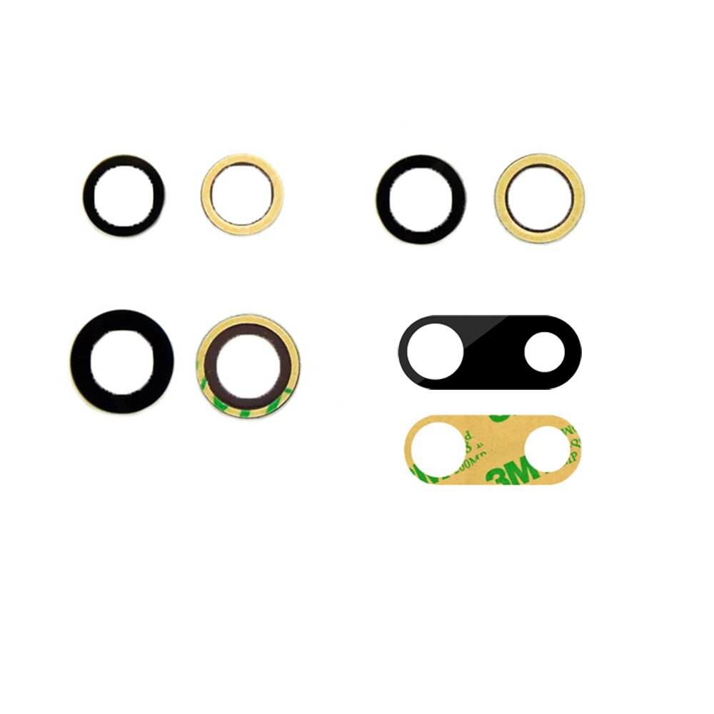 2 pçs/lote para iphone 6 6s 6 plus 7 8 plus x, vidro para a lente da câmera traseira lente com adesivo