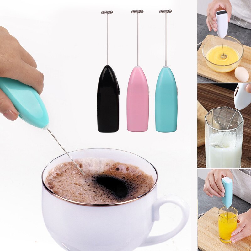 Elektrische Melkschuimer Chocolade Melk Kannen Frother Whisk Mixer Hand Voor Koffiezetapparaat Cappuccino Creamer Frothy Blend Snorhaar