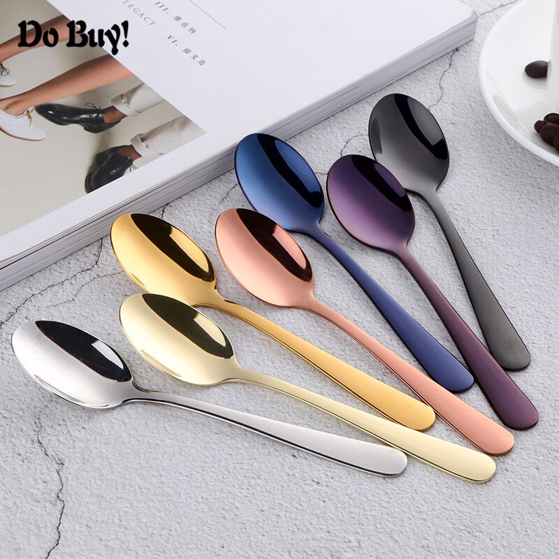 5 Pcs/Set Coffee Spoon Gold Spoon Gold Dinnerware Set Stainless Steel Coffee Spoon Dessert Tableware Kitchen Dinnerware Set