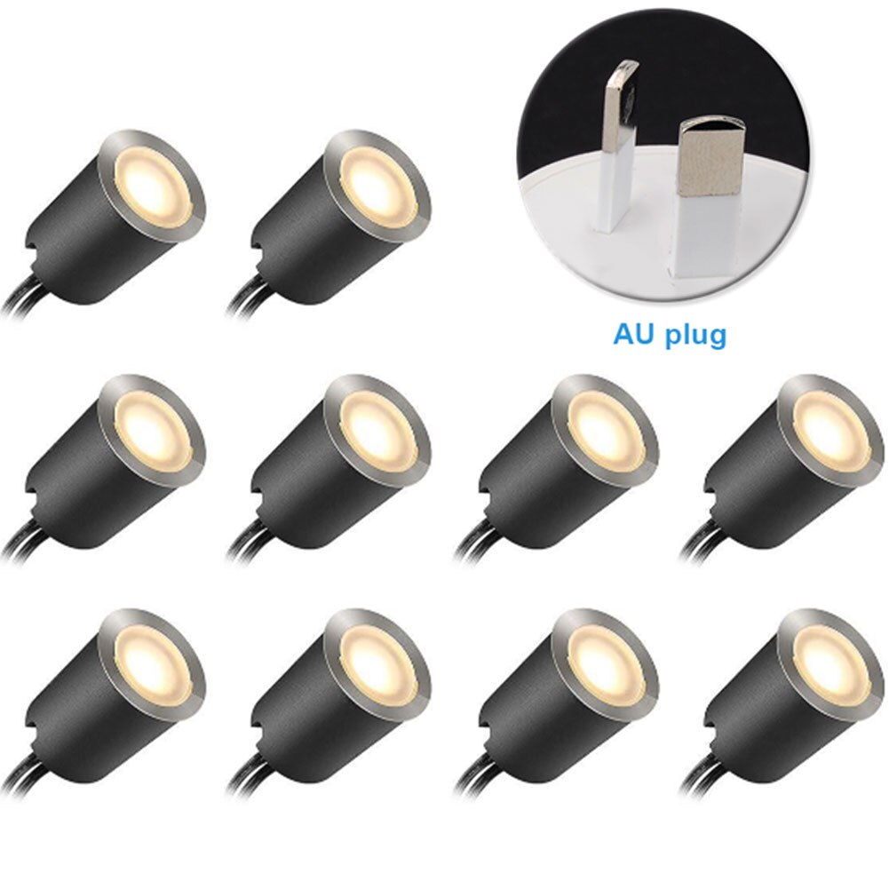 10 stuks waterdichte tuindecoratie warm witte patio vloer vlonder verlichting plint abs led treden trap keuken plint inbouw: Au