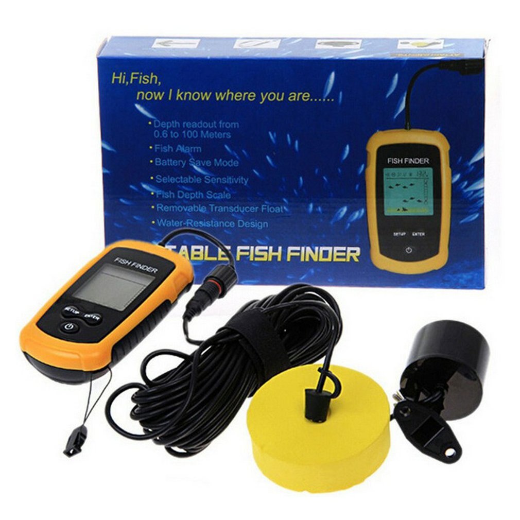 Portable Fish Finder Echo Sounder Sonar Lcd Echo Sounders Fishfinder Echo Sounder for Fishing Cable Sonar Fish Finder: Default Title