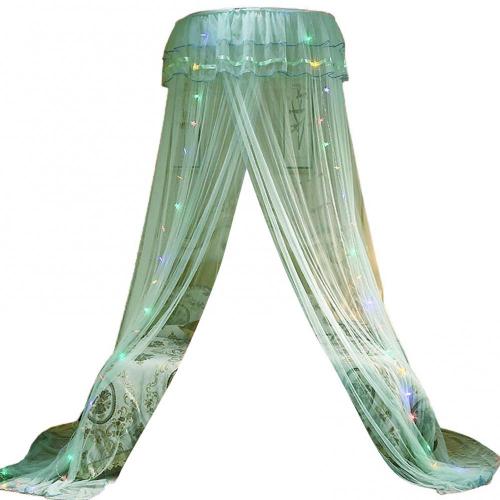 Ruffle Dome Ceiling Mosquito Net Princess Mesh Canopy Dust-proof Children&#39;s Bedroom Decor Free to install floor mosquito nets: Green