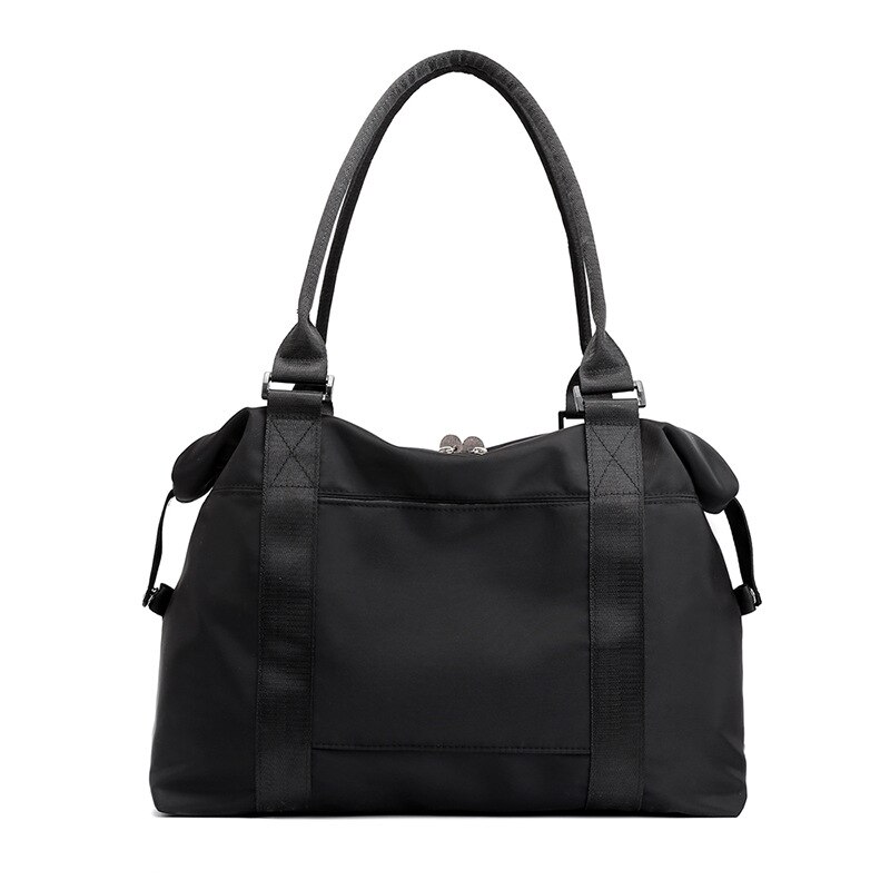 Dames Nylon Grote Capaciteit Tote Bag Vrouwen Effen Kleur Reistas Bolsas De Viaje Mujer Weekendtas: Black