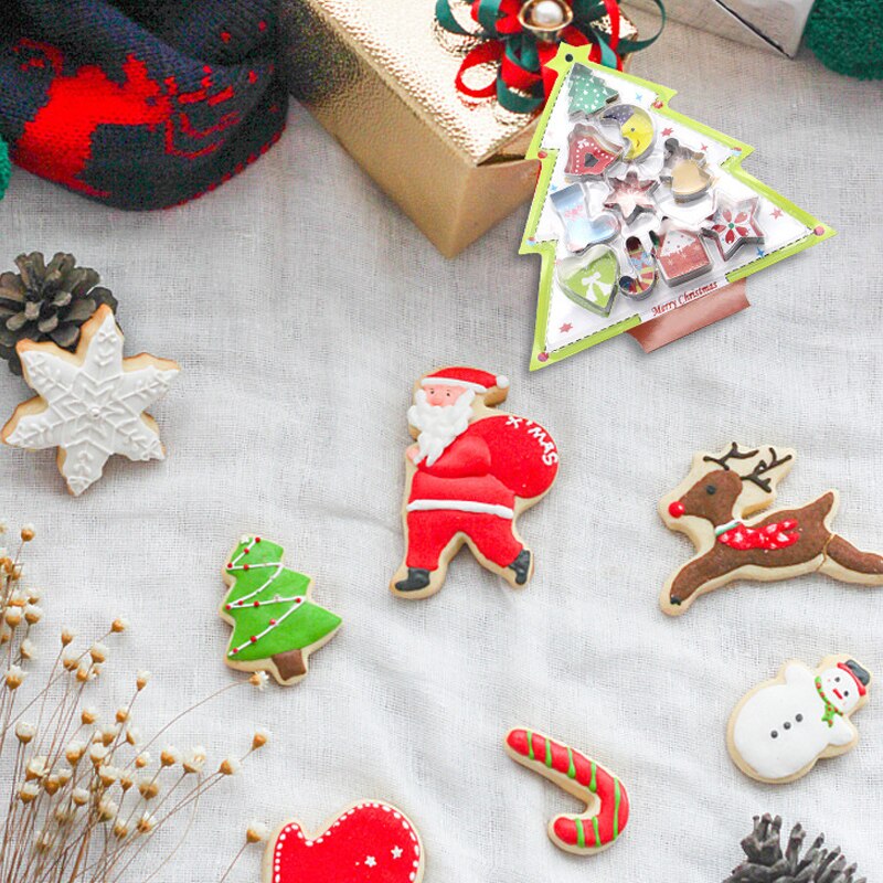 10 Pcs Bakvormen Mould Kerst Cookie Cutter Set Fondant Taart Decoratie Gereedschappen