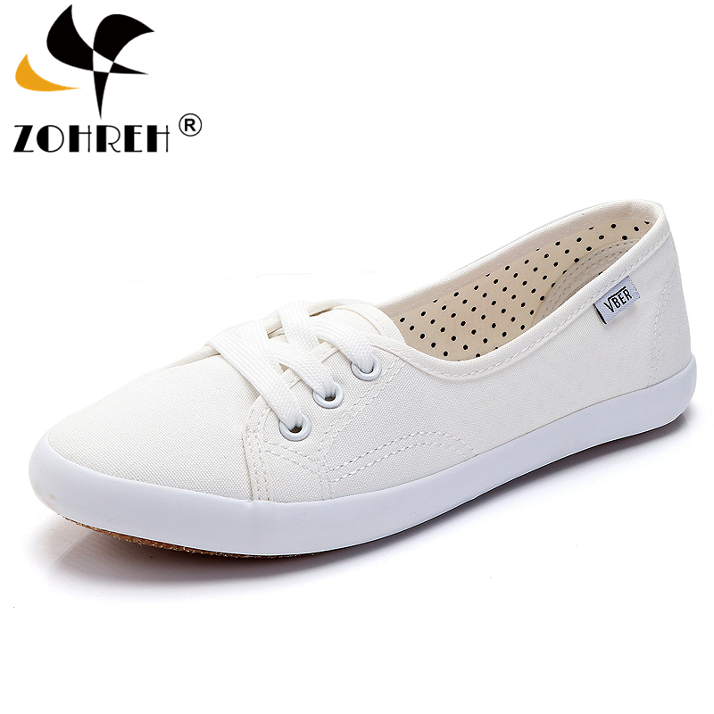 Dam snörning canvas platt höst loafers kvinnlig andas solid bekväma lata skor dam sneakers fritidsskor