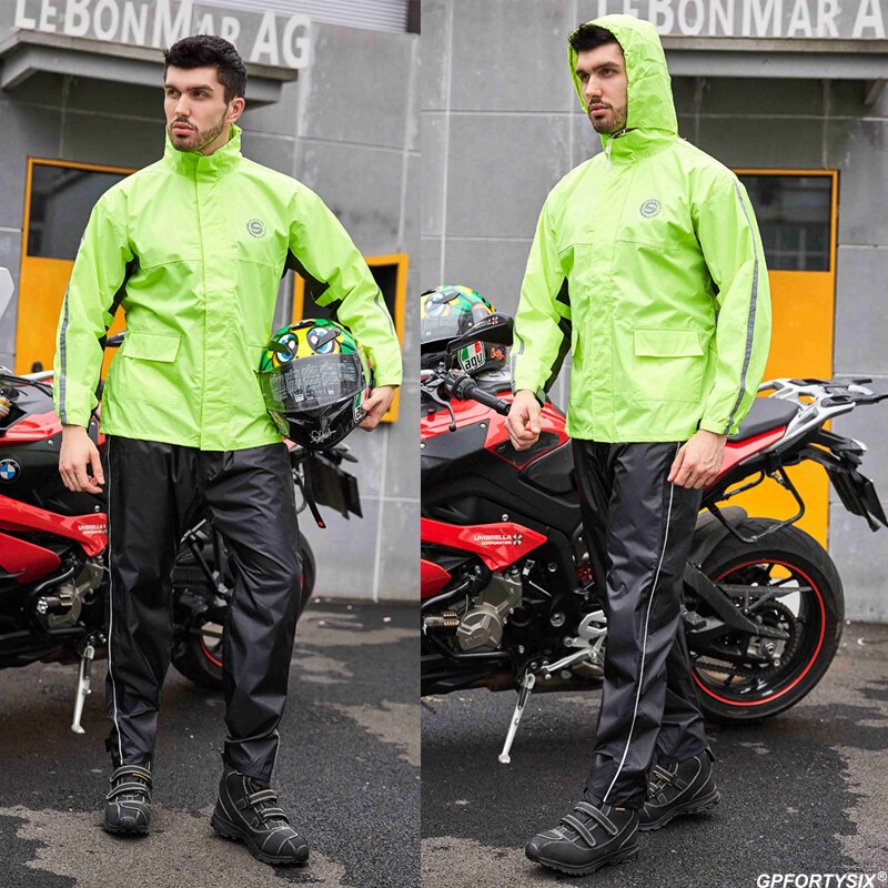 Racing cykel regnfrakke motorcykel regnjakke bukser vandtæt rejsetøj reflekterende regnfrakke dragt med regnbukser
