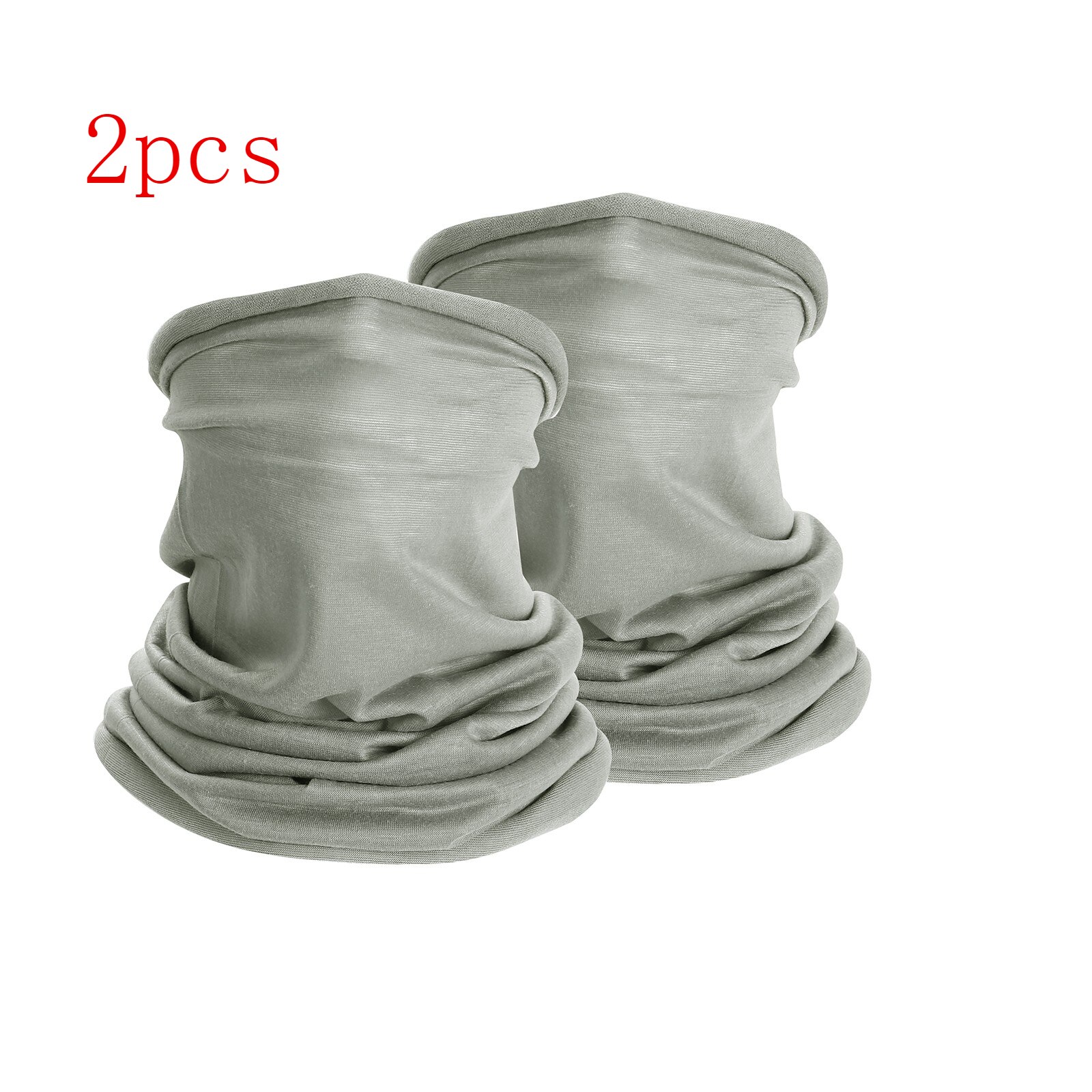 2PCS Multifunctional Tube Scarves Anti Virus Cool Bicycle Neck Gaiter Elastic Black Half Face Cover Shild Mask Headband Bandana: Gray