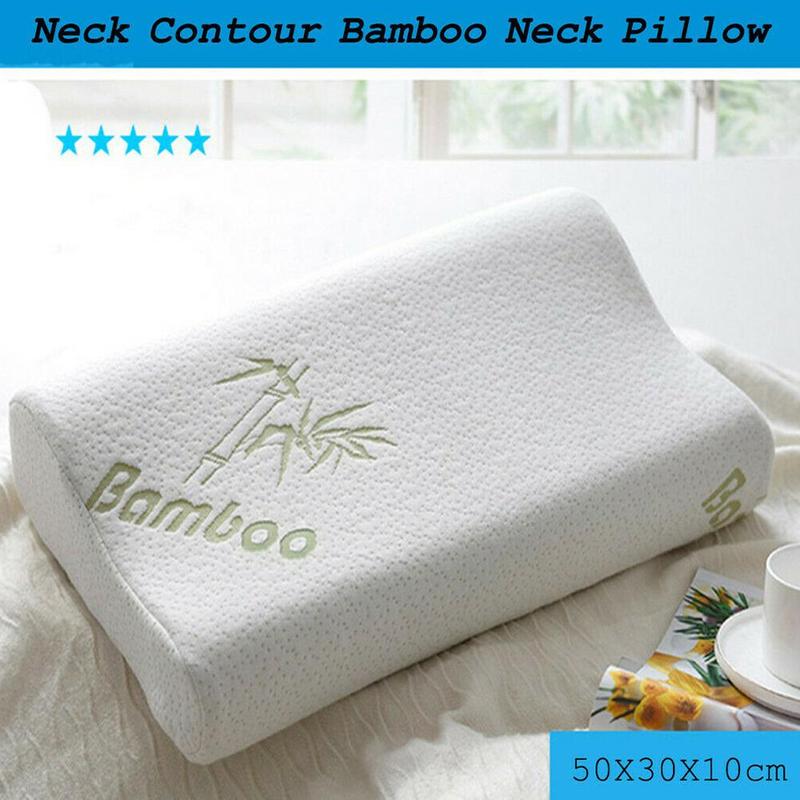 Children Bamboo Fiber Memorry Pillow Relieve Neck Pain Cervical Pillow Health Care Contour Slow Rebound Memory Foam Support