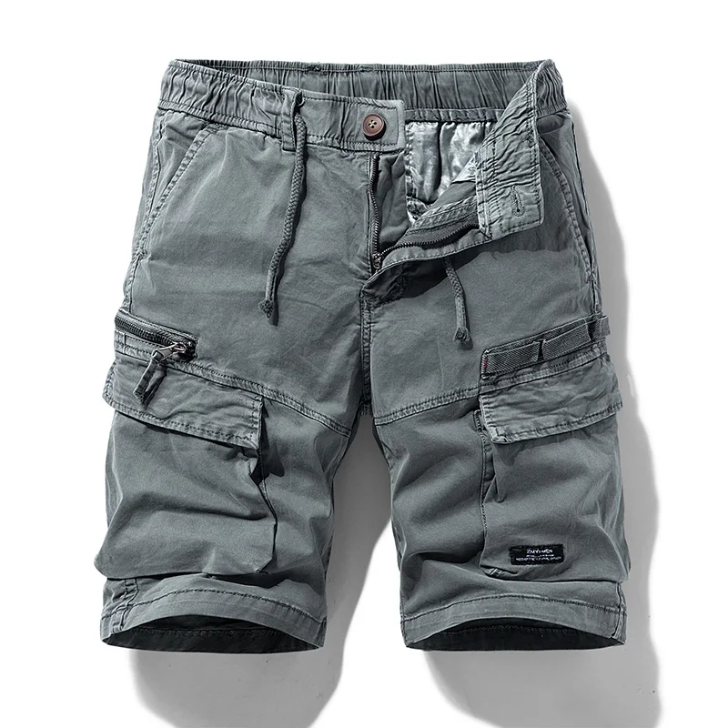 Herre sommer bomuld cargo camouflage shorts herretøj afslappet ridebukser bermuda strand joggers herre: 38 / Militærgrøn