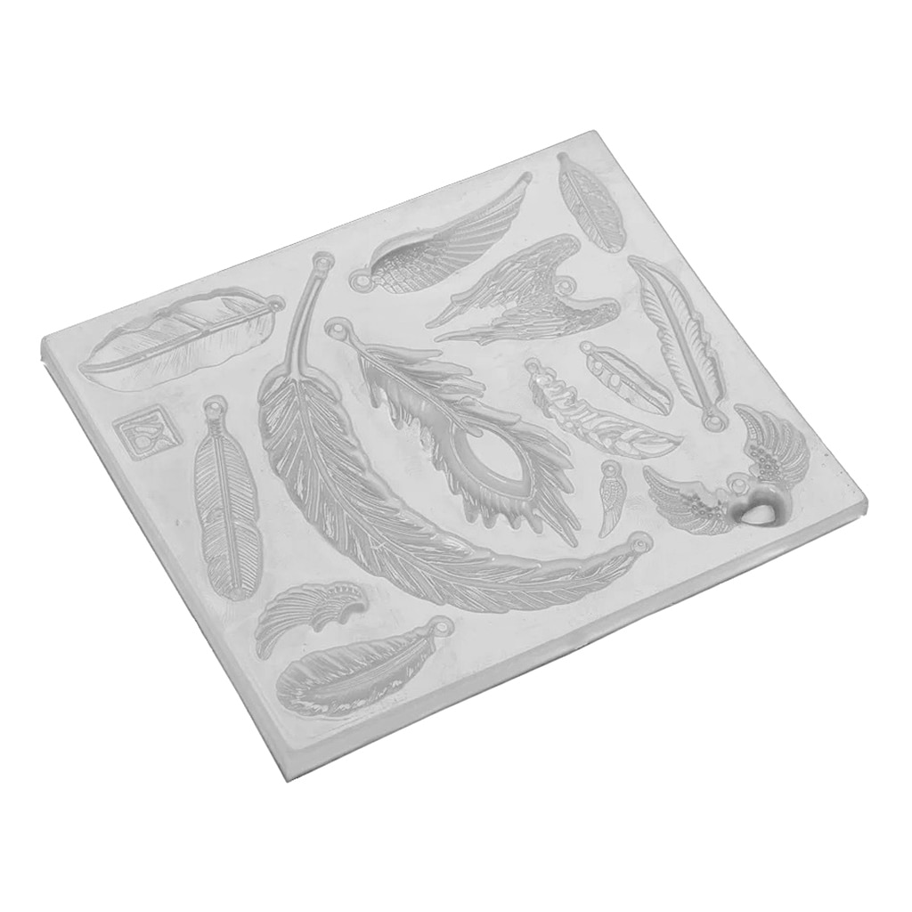 Résine époxy 3d en forme de plume, processus de colle ultraviolette, moule en silicone, , pendentif artistique bricolage broche, outils de bijoux manuels