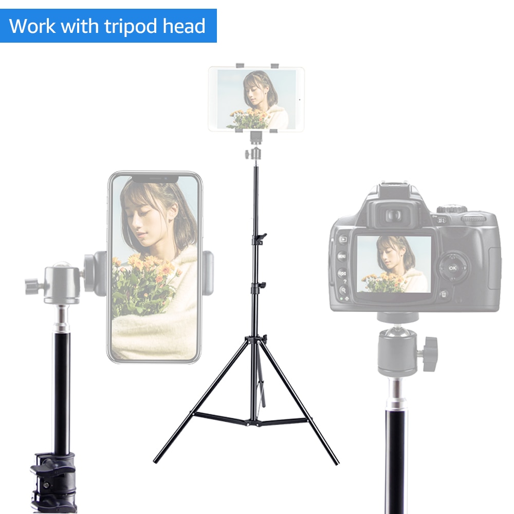 50/150/200cm Light Stand Tripod Adjustable Height Three Sections Heavy Duty Aluminum Alloy Material 1/4 Inches Screw for Lights
