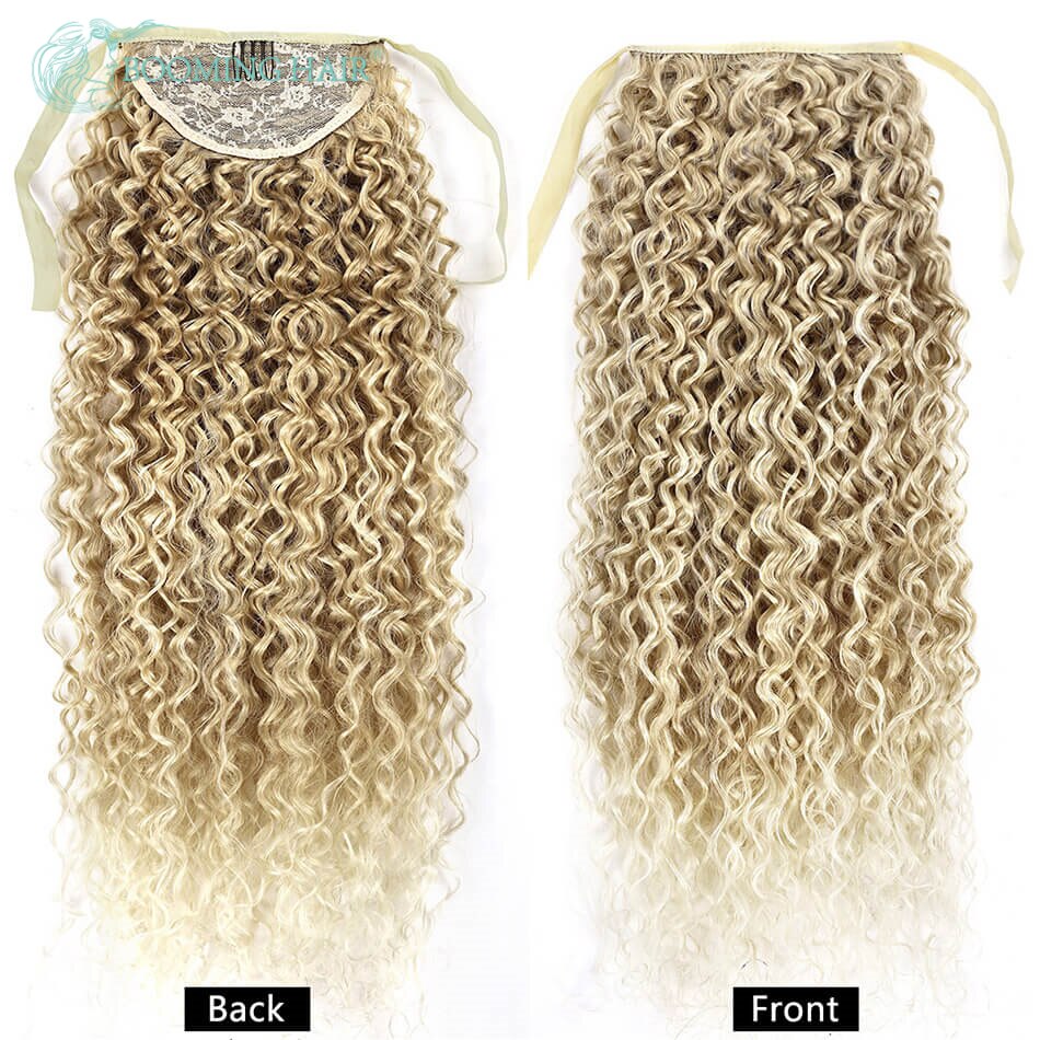 Extensiones de cola de caballo rizado Jerry sintético, 20 pulgadas, 100G, con Clip, extensiones de cola de caballo para mujer, pieza de cabello con Clip: MT27-613