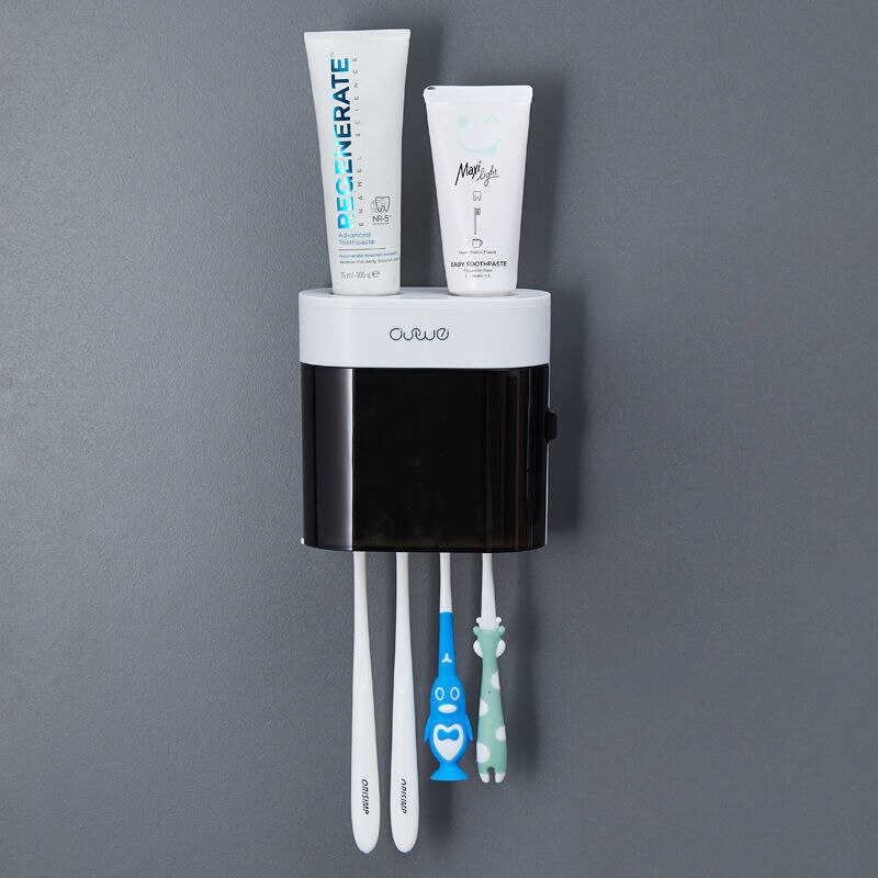 Tandenborstelhouder Wandmontage Automatische Tandpasta Dispenser Stofdicht Cover Tandenborstelhouder Voor Douche Badkamer