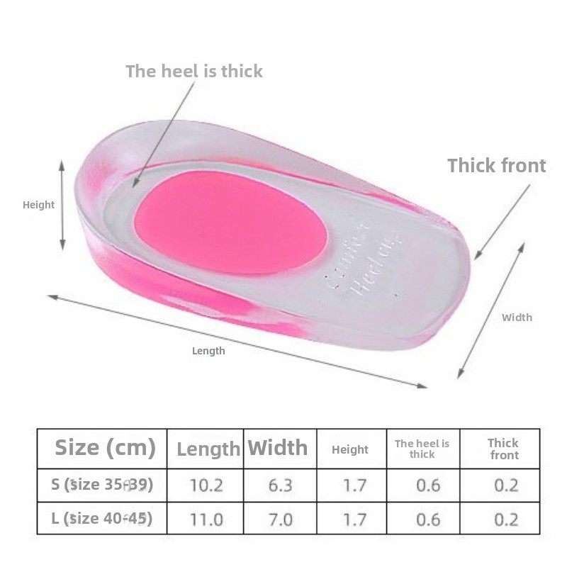 Weiche Silikon-Gel-Einlegesohlen für Fersensporn, Schmerzlinderung, Fußkissen, Fußmassagegerät, Pflege, Fersenbecher, Schuhpolster, HöHenne-Einlegesohlen
