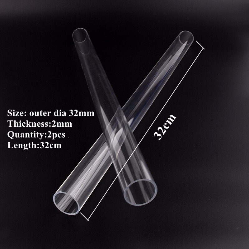 Diámetro exterior 16 ~ 75mm Tubo acrílico transparente acuario pecera plexiglás tubería de suministro de agua accesorios de riego de jardín 32cm de largo: Outer dia 32mm