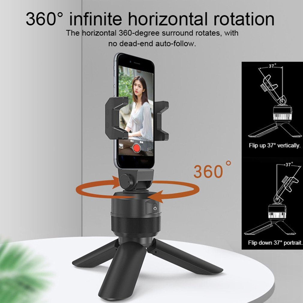 Smart Face Tracking Selfie Stick Tripod - 360° Rotation - Portable Live Stand Phone Holder - Aluminum