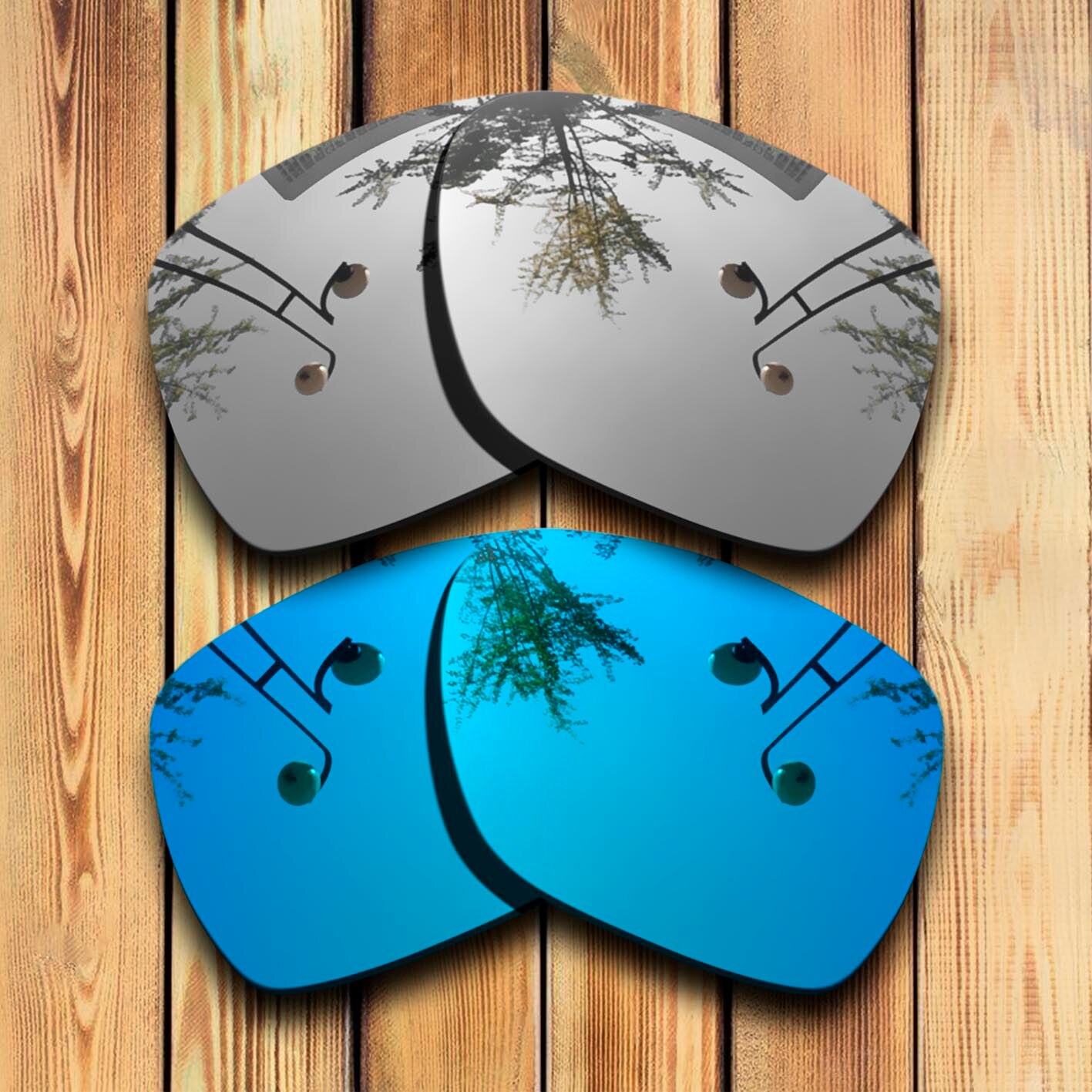 100% Precies Gesneden Gepolariseerde Vervanging Lenzen Voor Spy Optic Cyrus Zonnebril Blauw Mirrored Coating Kleur Keuzes: Blue -Chrome Mirror