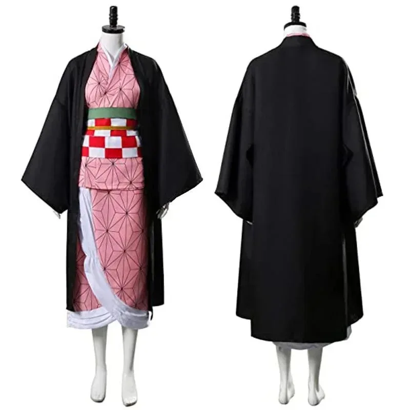 Nezuko Kamado Nezuko Cosplay Costume, uniforme de perruque Nezuko avec accessoires pour adultes, olympiques d'Halloween et de carnaval