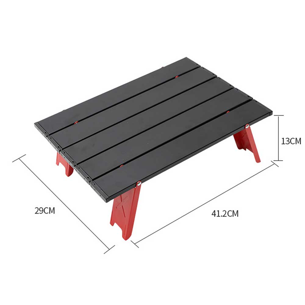 Camping Mini Portable Foldable Table For Outdoor Picnic Barbecue Tours Tableware Aluminum Alloy Collapsible Computer Bed Desk: Red