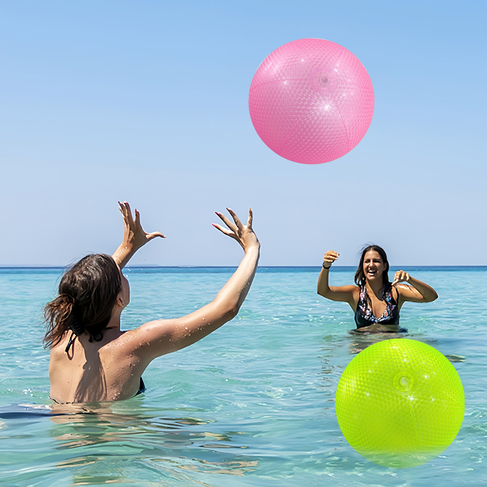 Pelota de playa inflable con perlas coloridas, adecuada para juegos de EN LA Piscina en la playa, 1 ud.