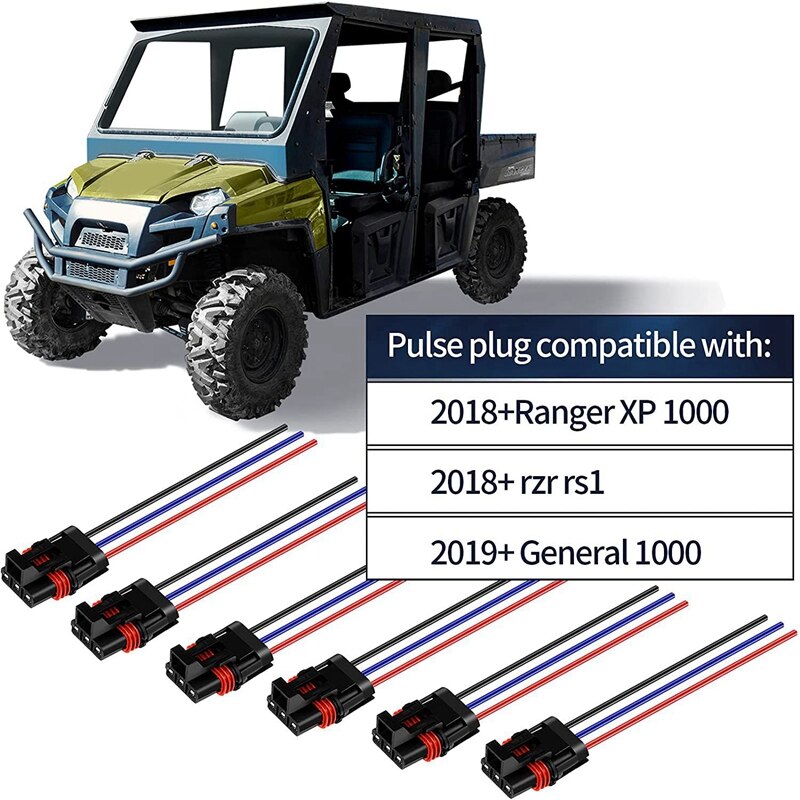 12PCS Pulse Power Plug Connector Pigtail Connector Power Harness For Polaris Ranger XP1000 &amp; RZR RS1