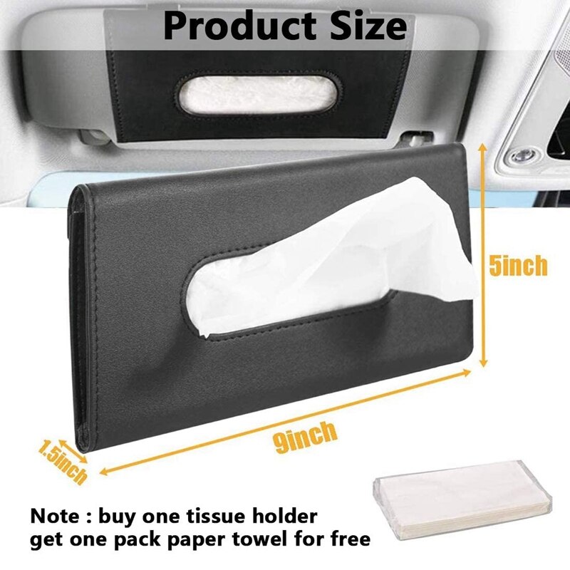 2 Stuk Auto Tissue Houder, Zonneklep Servet Houder, Tissue Doos Houder, Lederen Tissue Doos, auto Tissue Box