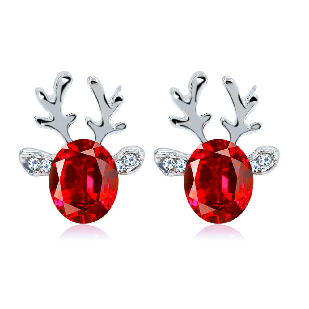 Octbyna-pendientes de venado de cristal con diamantes de imitación, joyería ,: Red