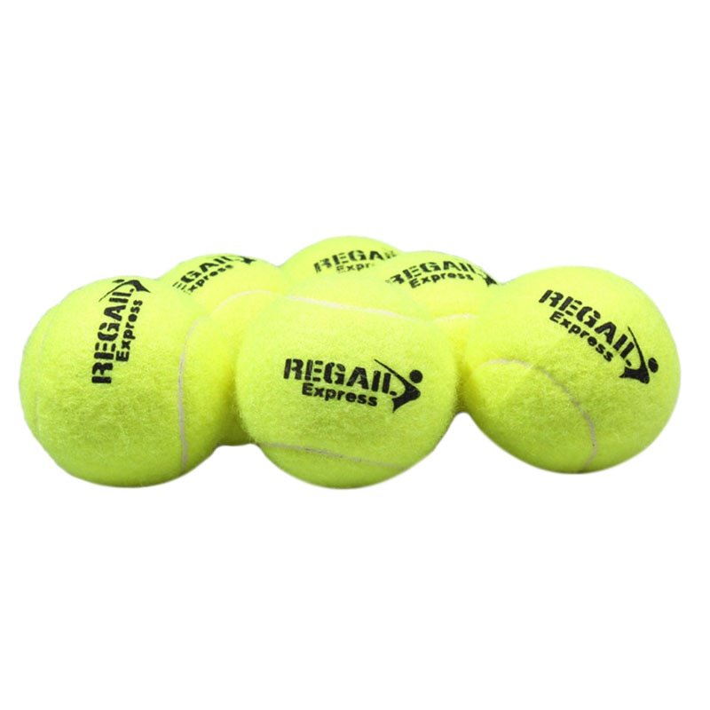 REGAIL 6 Pcs Tennis Balls for Training 100% Synthetic Fiber Rubber Tennis Balls: Default Title