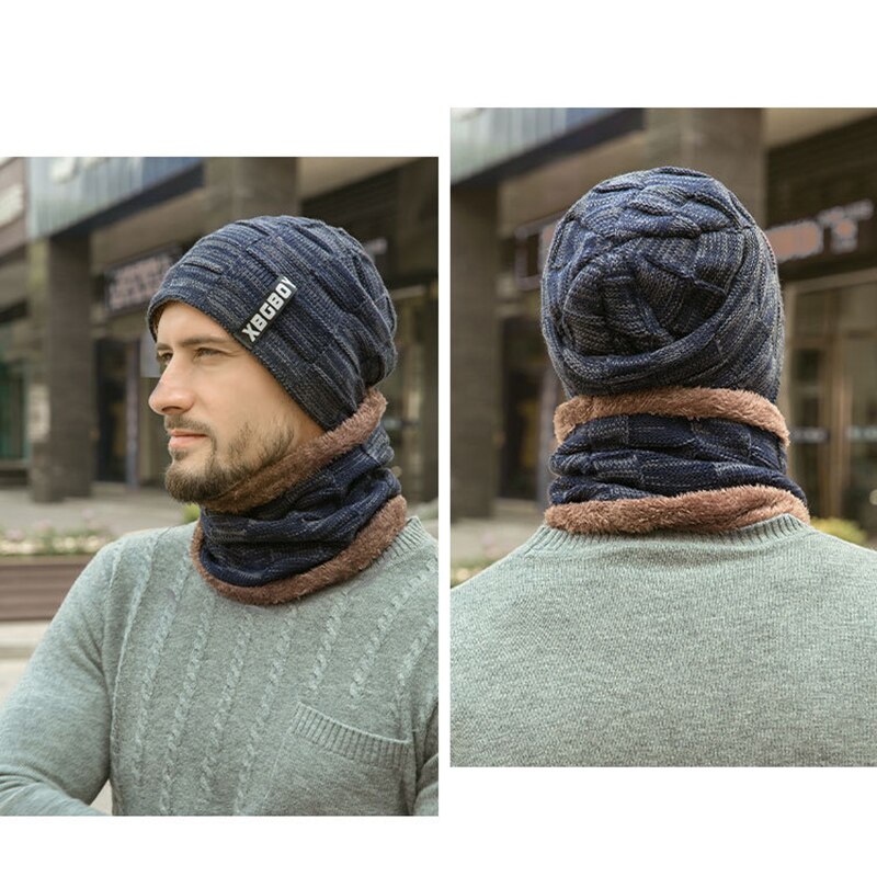 Winter muts sjaal dikke fleece gevoerde warme gebreide skimutsen voor heren jongen  ty66