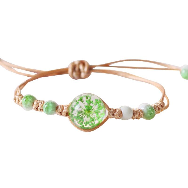 1pc Gypsophila Decor Bracelet Adjustable Simple Dried Flower Bracelet Charm Bracelet Jewelry Accessories: 5