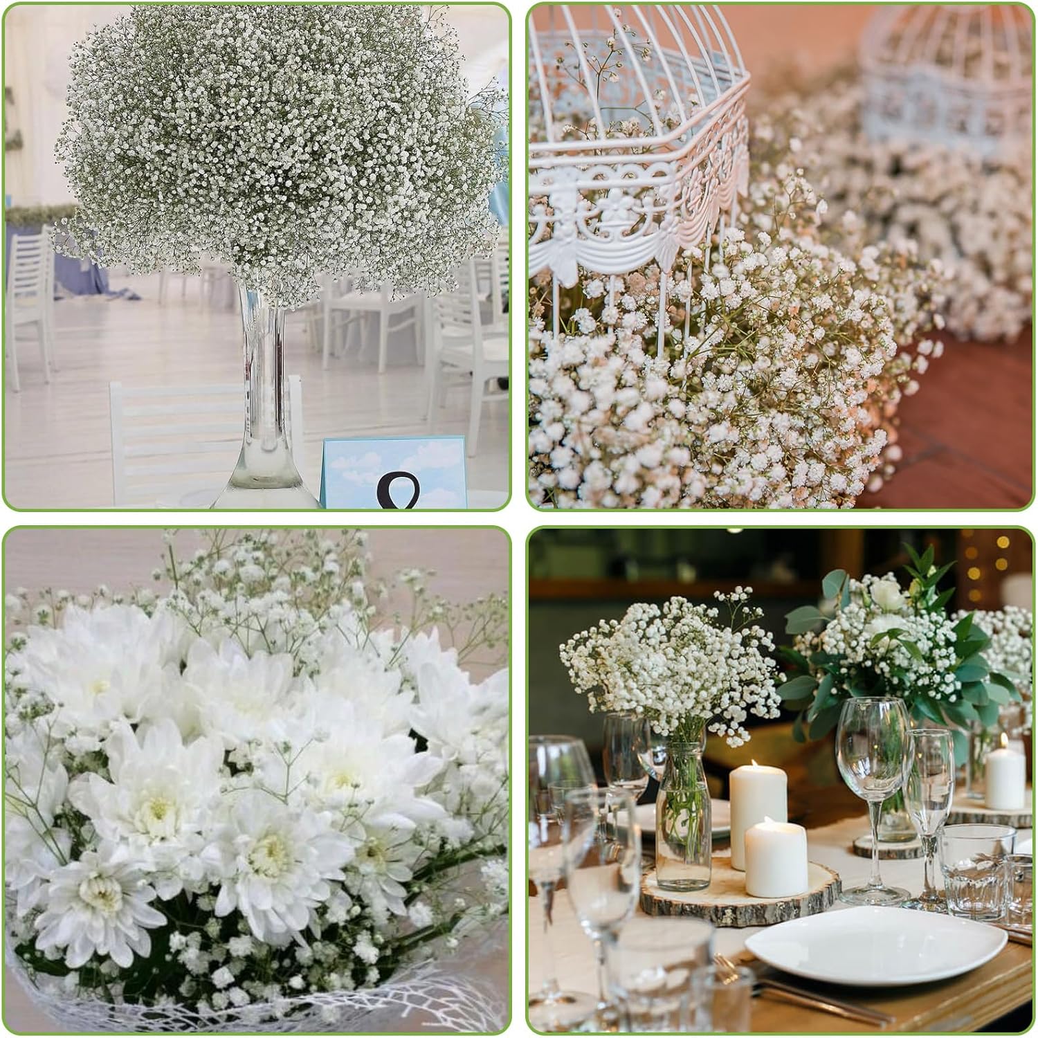 Kunstig plastblomst gypsophila utendørs hage gårdsplass hjem vase bord hotsale bryllup brudebukett gjør-det-selv-tilbehør