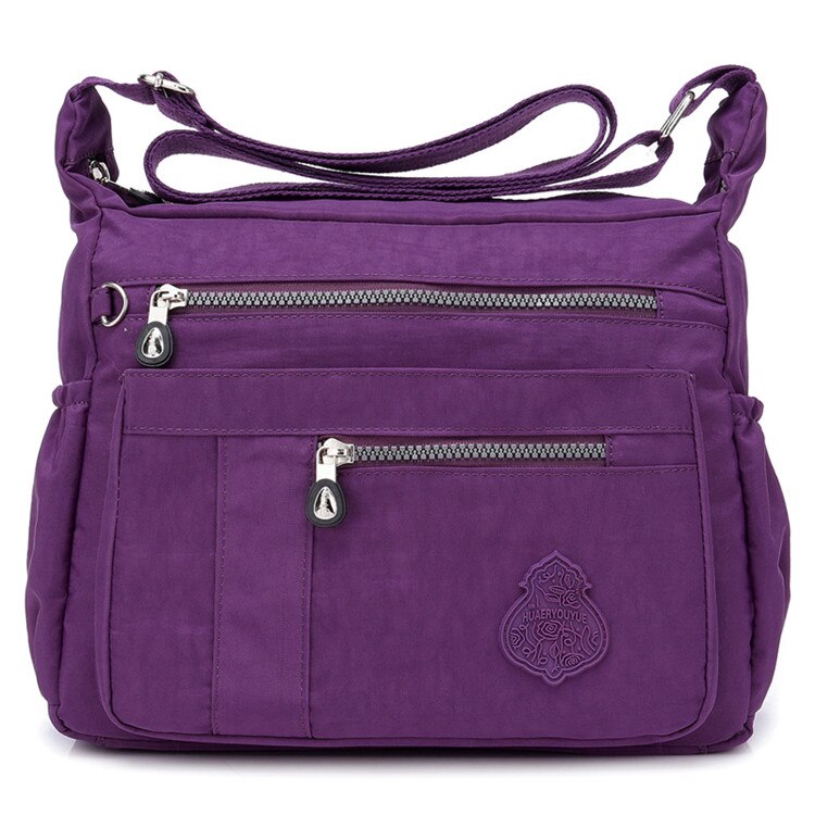 Sac messager pour femme, sac à bandoulière en nylon imperméable, sac à bandoulière décontracté pour filles, sacs à main en solde: Violet 