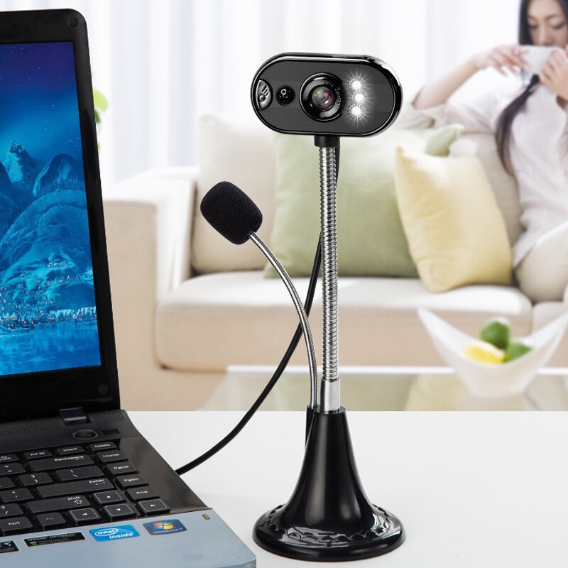 USB HD Webcam Camera with Mic Night Vision for Desktop Computer PC Laptop Home Office SP99