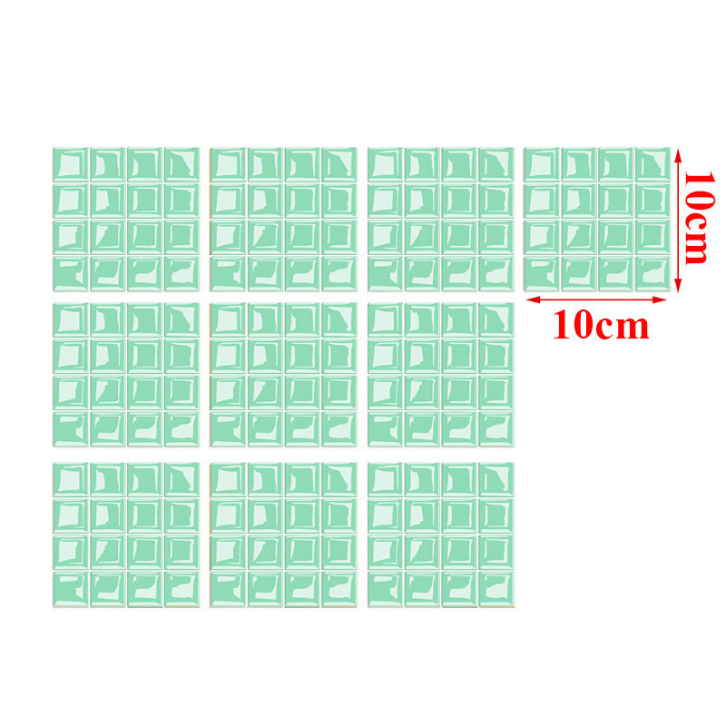 10Pcs Magic Gel Tiles Sticker Mosaic Tile Stickers Kitchen and Bathroom Backsplash Brick Crystal Wallpaper Home Decor: mint green