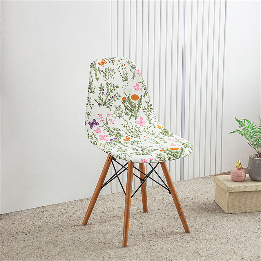 1Pc Bedrukte Eettafel En Stoelhoes Huishoudelijke Elastische Stoelhoes Eames Stoelhoes Speciaal Gevormde Stoelhoes: Licht Groen