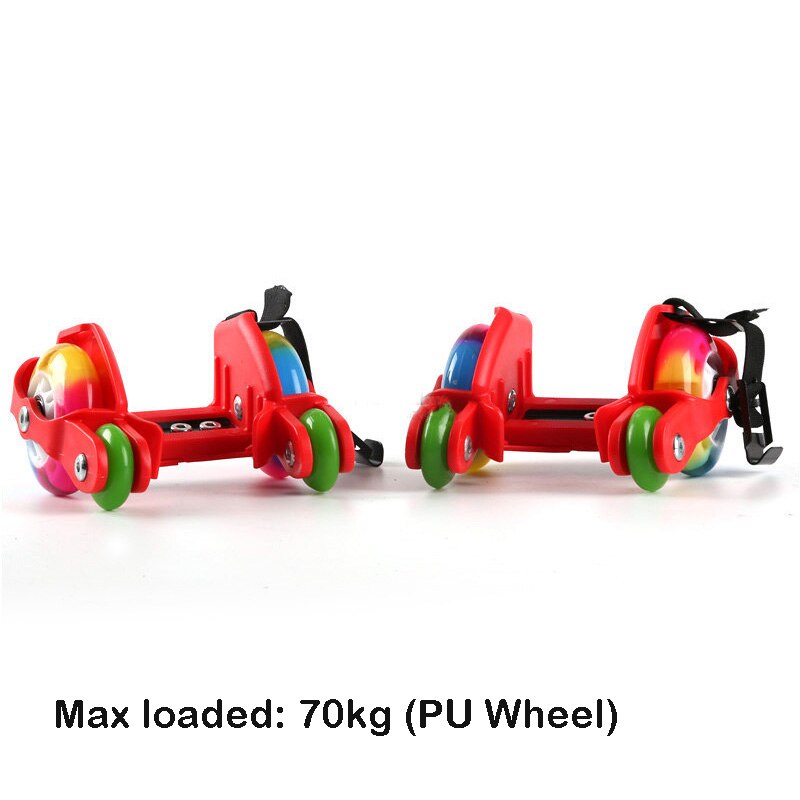 Stable 4 Wheel Flashing Roller Skating Shoes Whirlwind Pulley Flash Wheel heel Roller Skates Sports Roller skate Shoes: Red