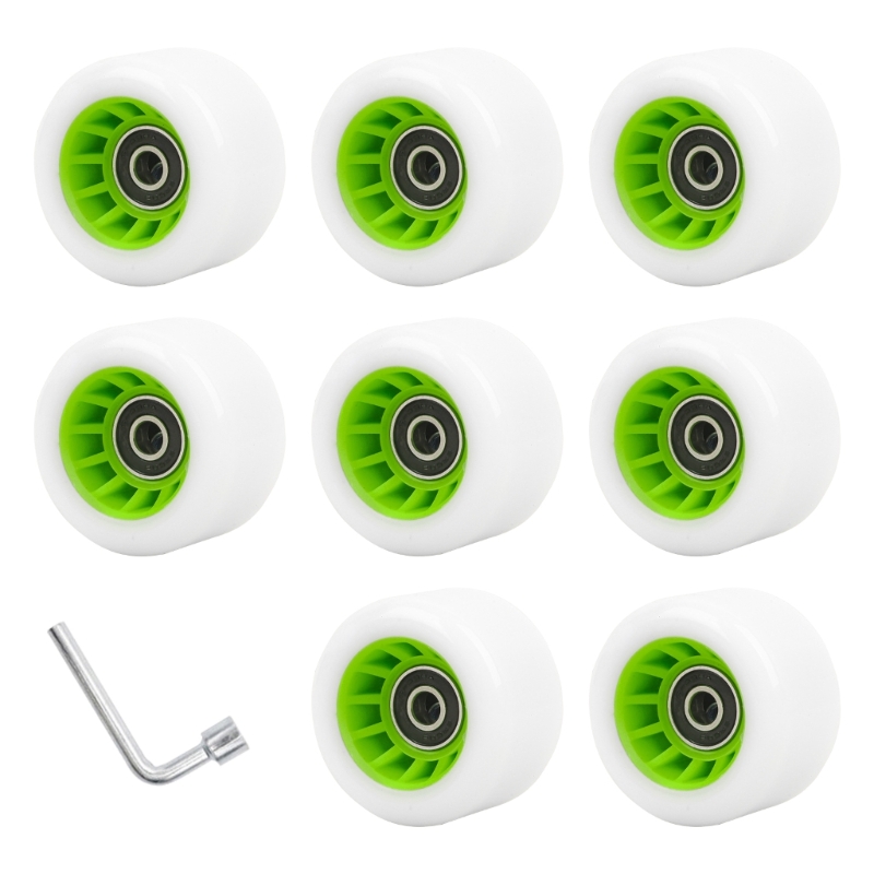 Rueda monopatín con rodamientos, juego ruedas para patines, accesorio para patines doble rueda repuesto para