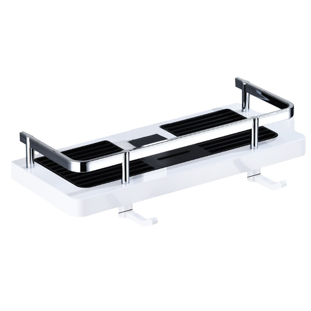 Regał strąk prysznic organizator łazienka półki na słupy szampon stojak na tace jednopoziomowy bez wiercenia uchwyt robić prysznica: balck biały kwadrat