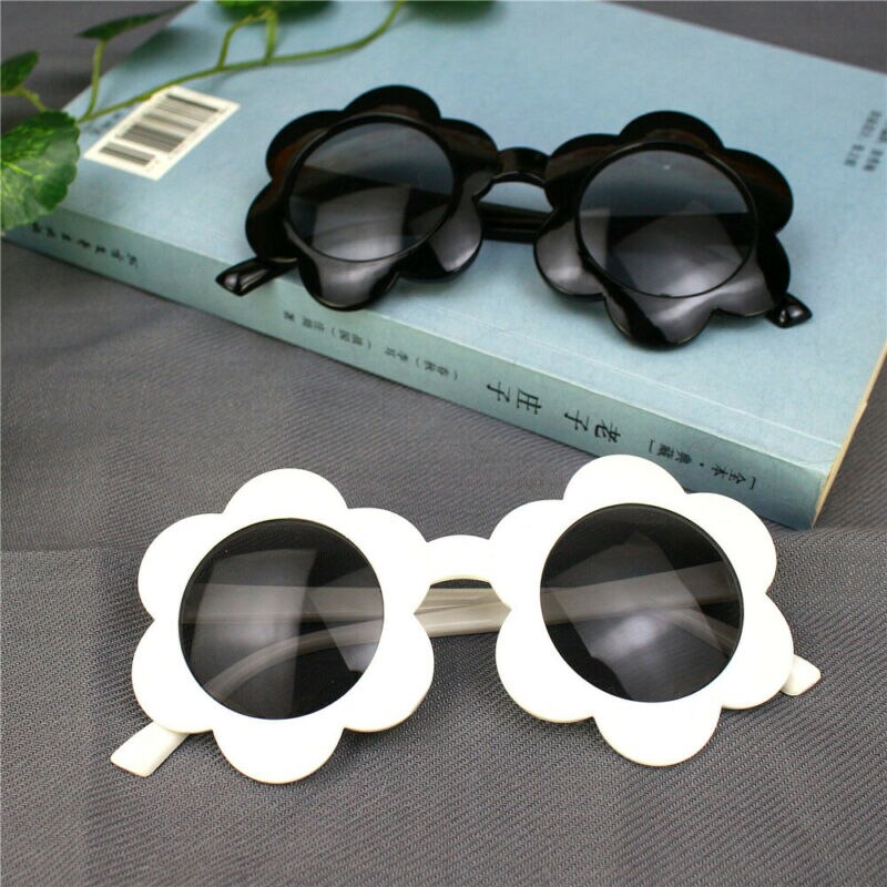 Gafas de sol con montura de flores para bebés y niños pequeños, lentes de sol Unisex con montura de flores, redondas, Anti-UV, para exteriores