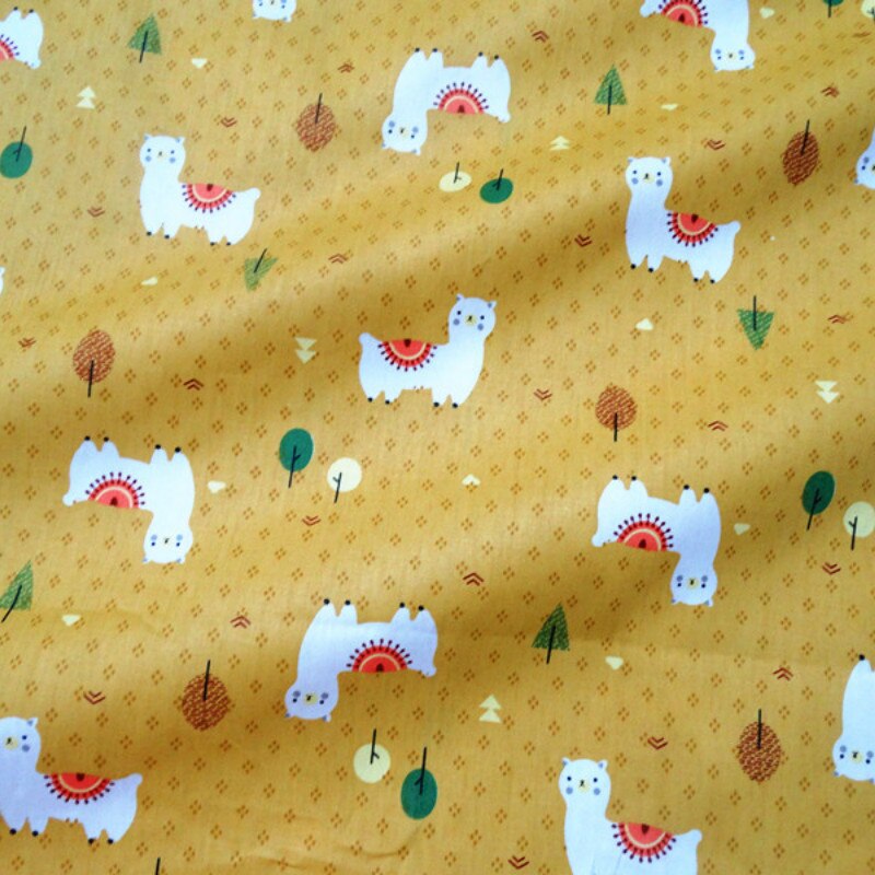 cotton Children's Fabric By Meter Household Furnishing Apparel Quilting Material Printed Sheep Home Decorations