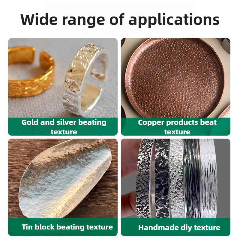 Herramienta de joyería, martillo de textura, martillo de textura dorado y plateado, herramientas de reparación de joyería, herramientas hechas a mano multifunción