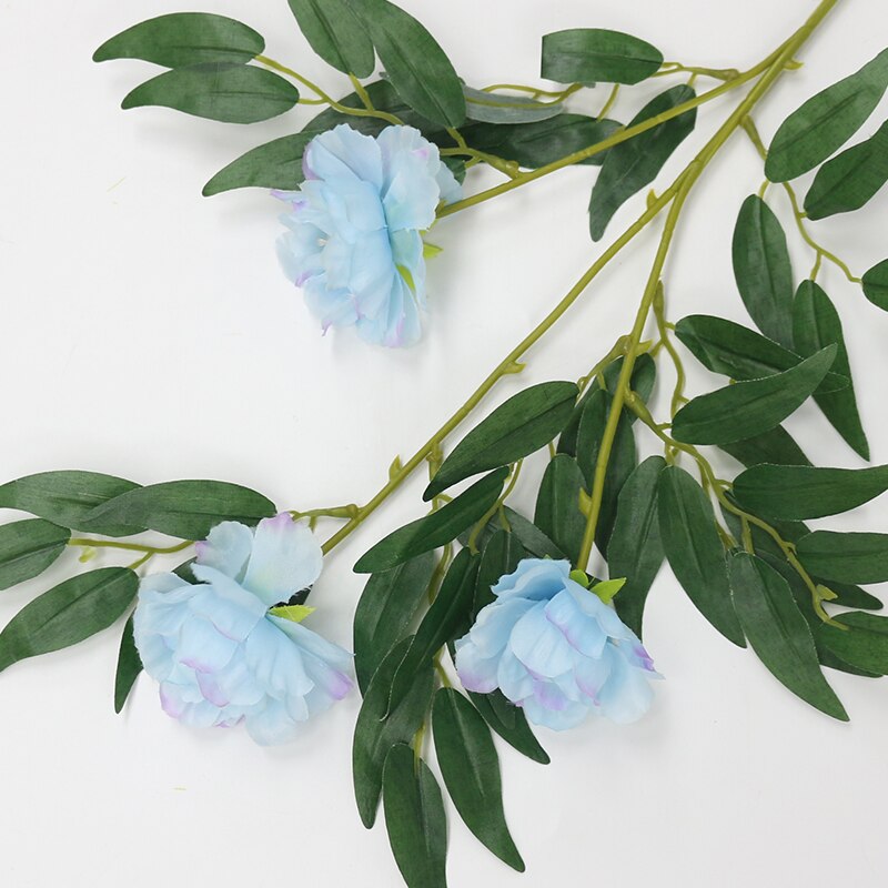 66cm lange europæiske kunstige blomster 3 hovedbælte blad silke rose bryllup blomst alien rose dekorativ blomster fest indretning 1 stk.