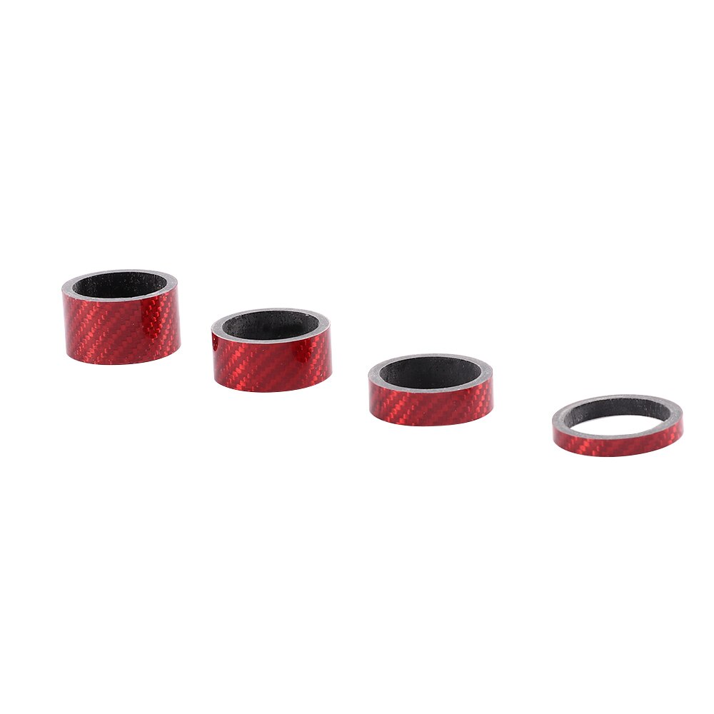 4 stuks mountainbike voorvork fiber fietsonderdelen 5/10/15/20 mm afstandsringen fiets headset ring fiets headset afstandhouder: Rood