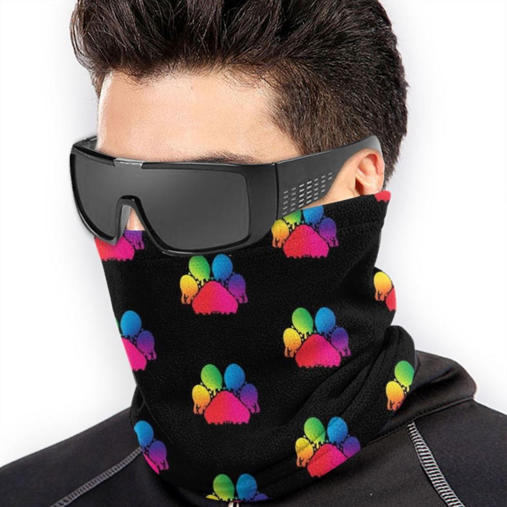 Wet Paintprint ( Rainbow Paw ) Scarf Bandana Neck Warmer Headband Cycling Mask Furry Pawprint Paw Paw Rainbow Cool Artistic