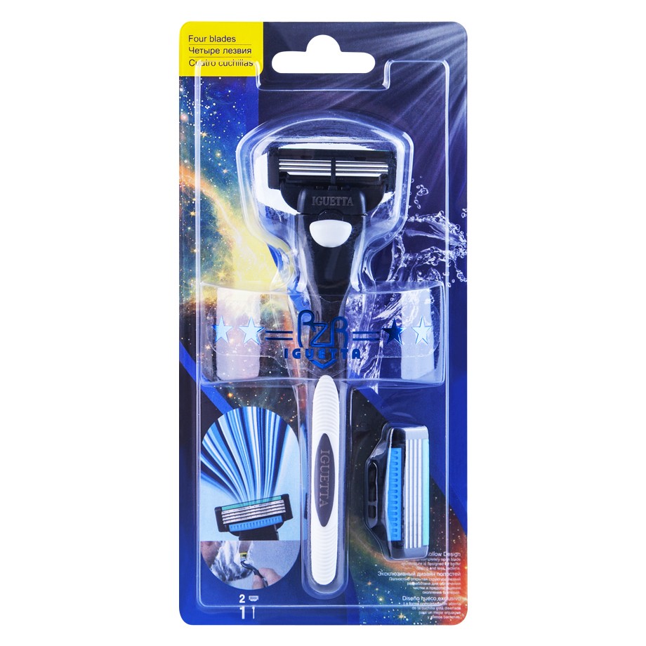 RZR IGUETTA 18pcs Men's Four-layer Manual Razor Blades Set 4-Layer Ultra-Thin Induction Blade Saftey Razor Shavette