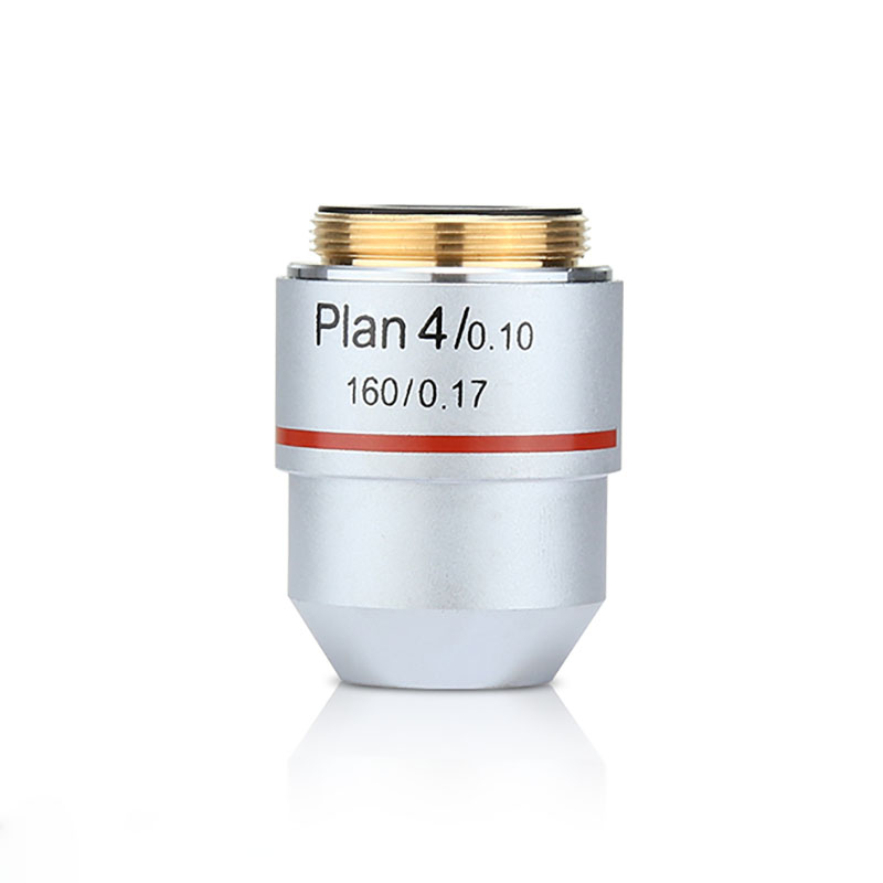 Plan de microscopio biológico, lente objetivo 4X, 10X, 20X, 40X, 60X, 100X, rosca RMS 160/0, 17, 195mm