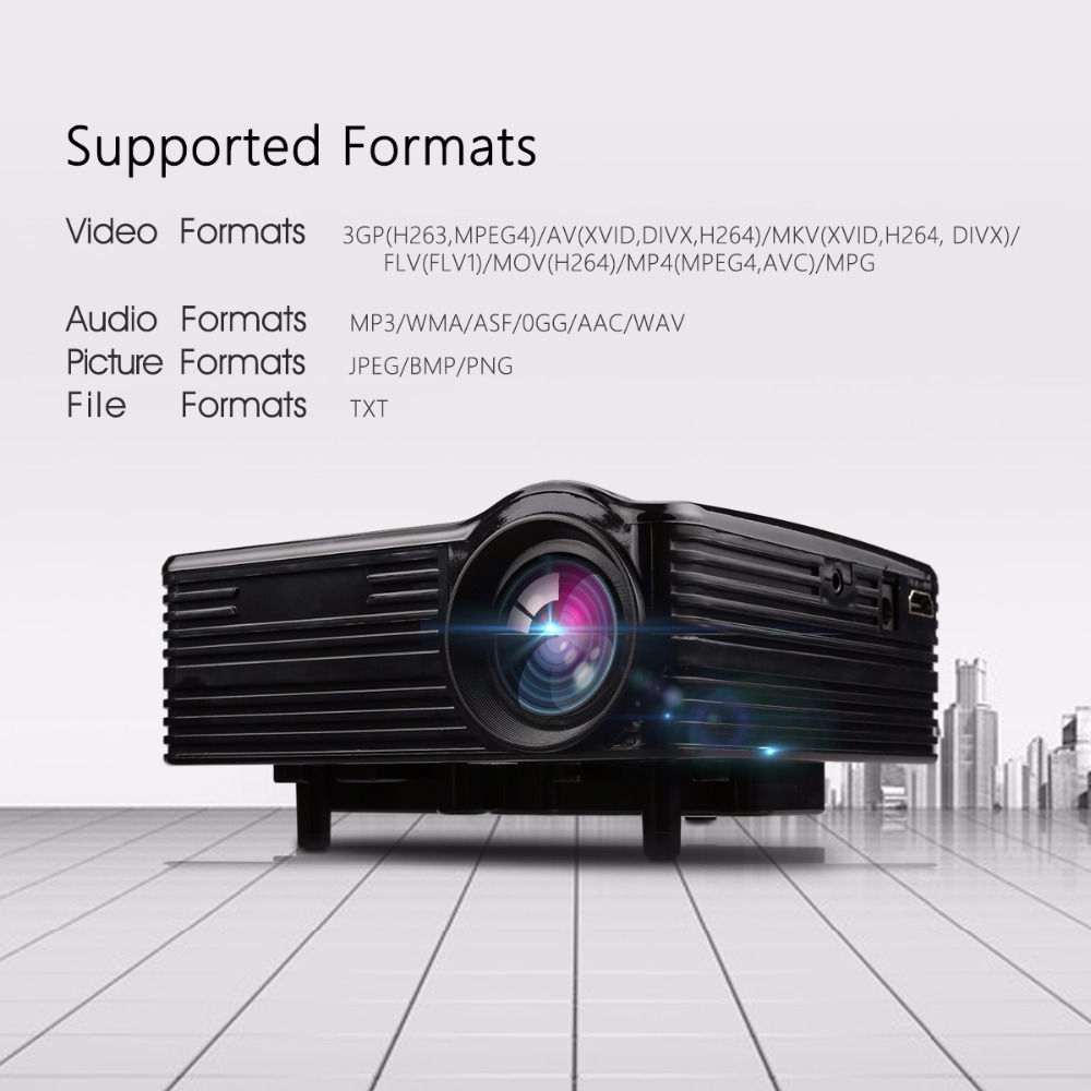 LED1018 Mini Portable LCD Projector With HDMI USB VGA AV SD Multimedia Interfaces Support 1080P For Movie Home Cinema PK yg300